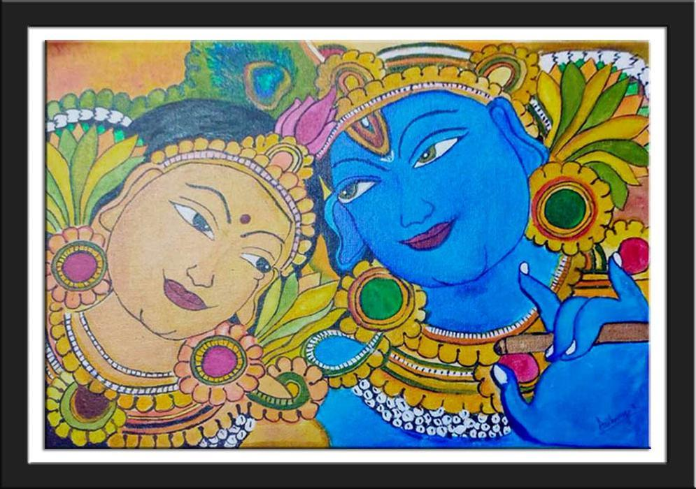 Krishna And Radha Luxury Original Handpainted Painting For Home
