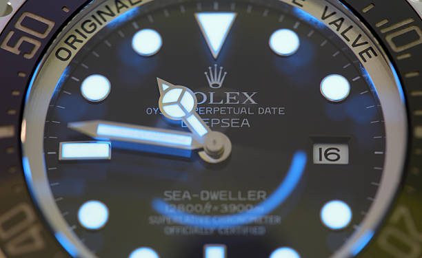 Hallandale, USA - May 16, 2014: Rolex Deepsea Sea Dweller taken in timelapse to show the sweeping seconds hand and glowing face